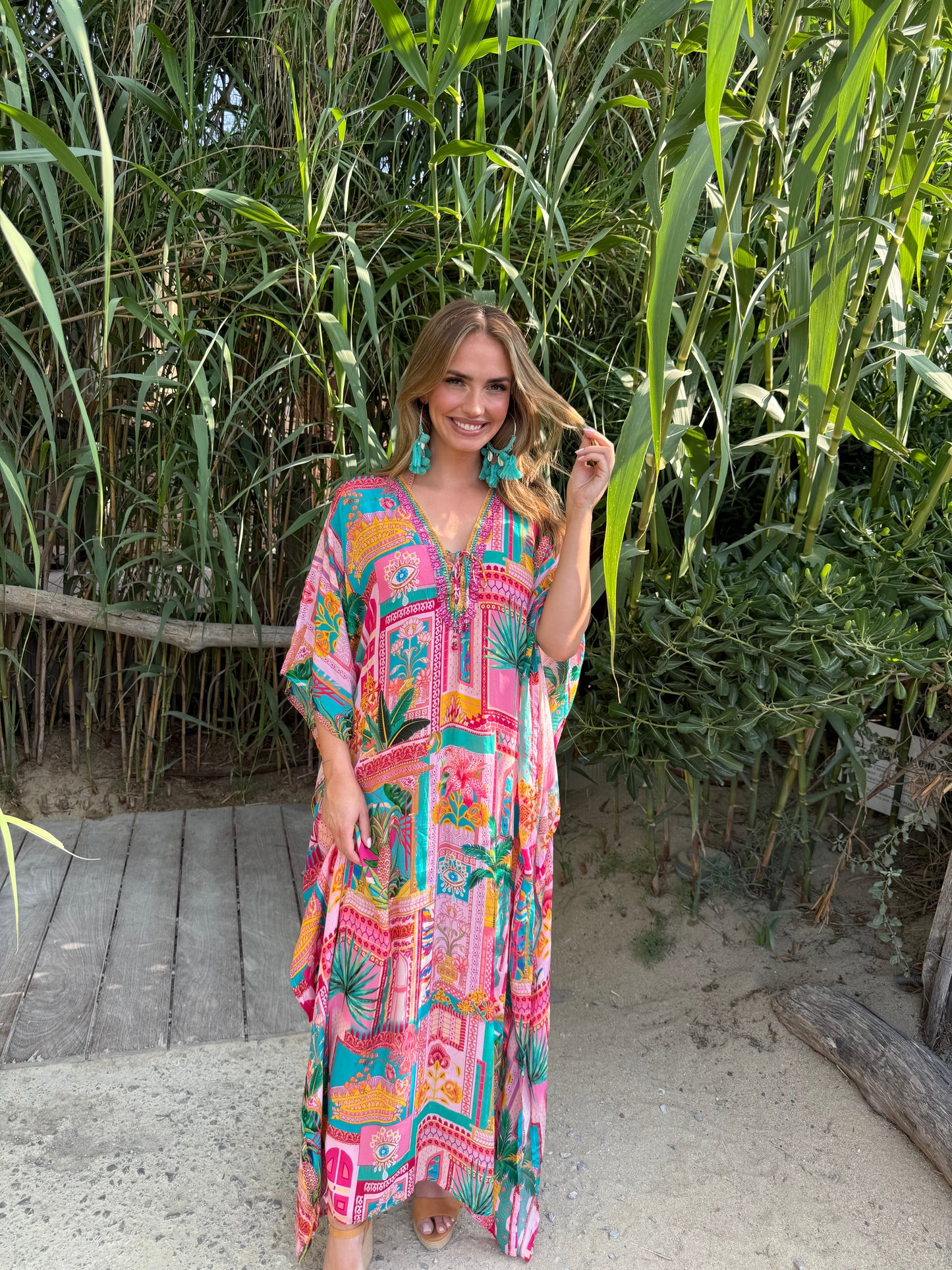 Valery Vain Maxi Kaftan In Palmeria