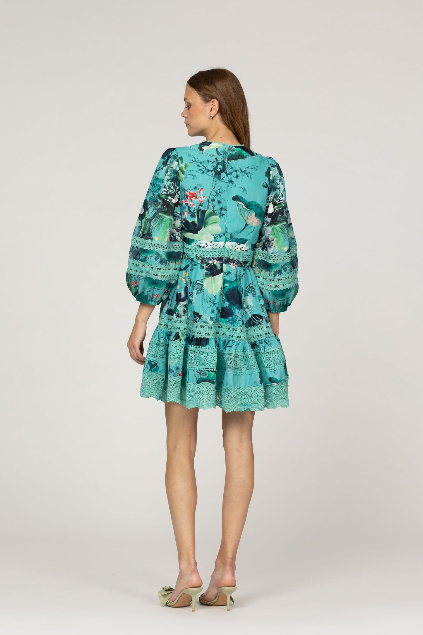 INOA Flora Green Mini Bavarian Dress