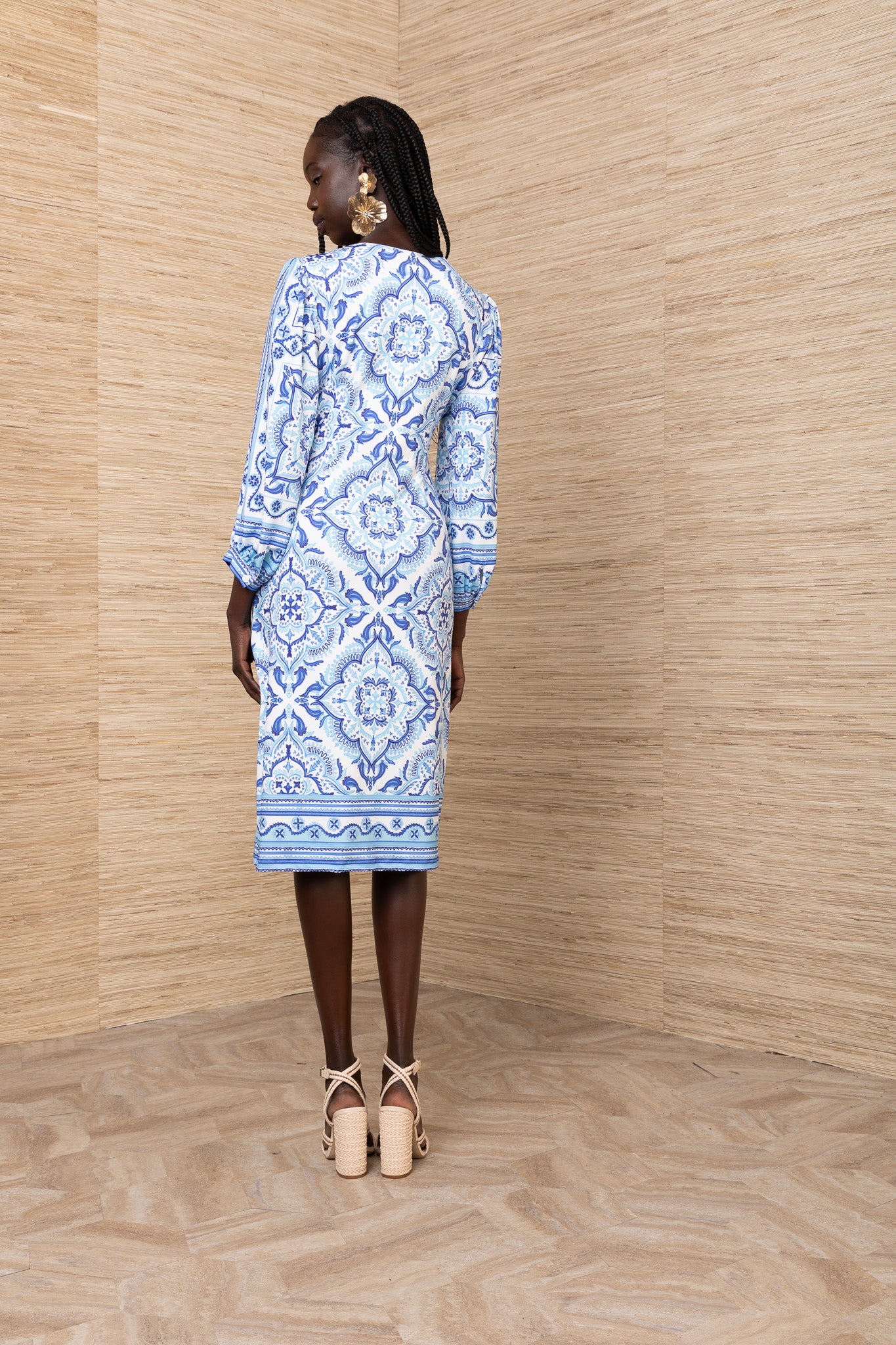 Hale Bob Blue Print Jersey Dress
