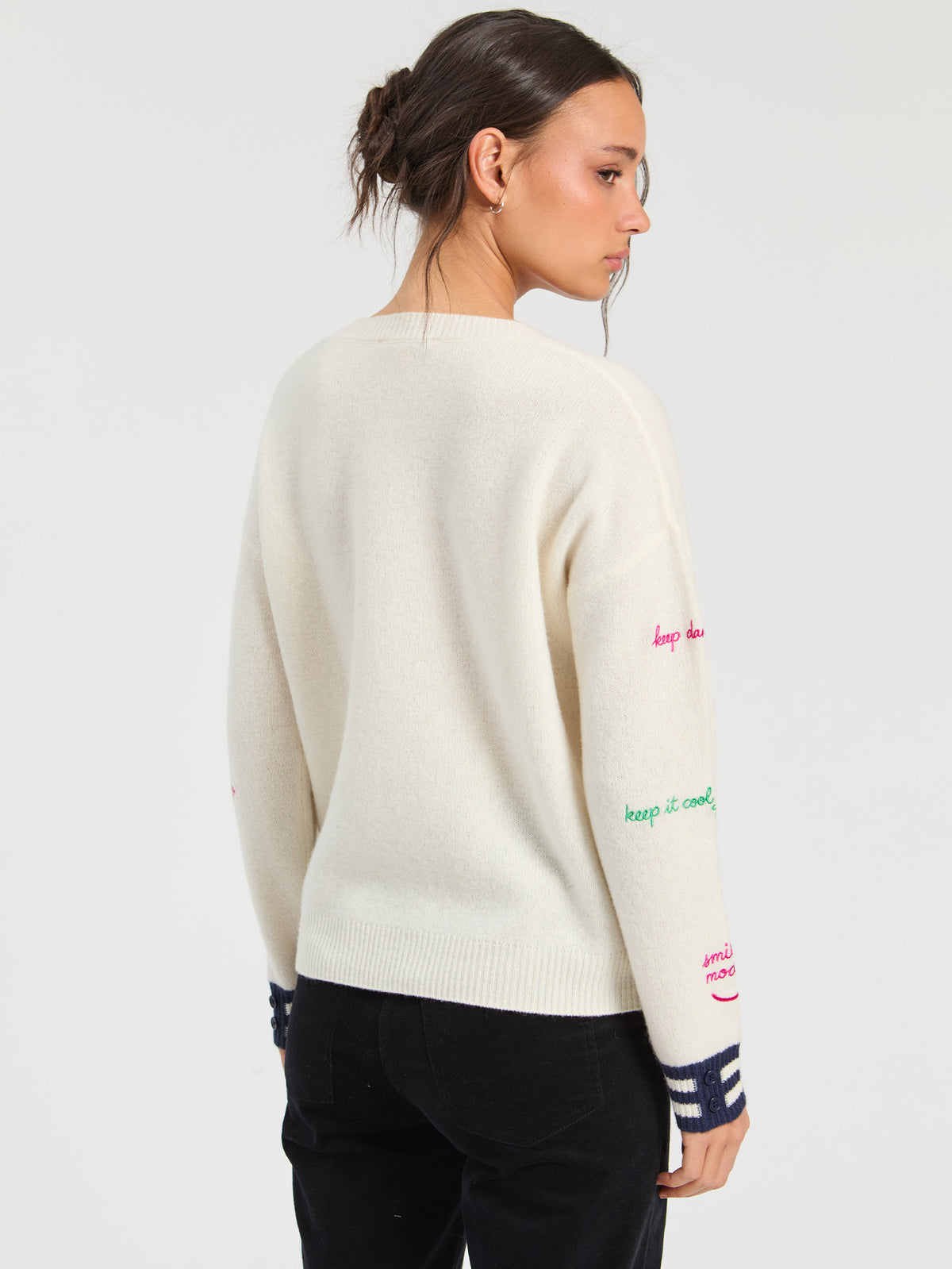 Vilagallo Cream Words Sweater