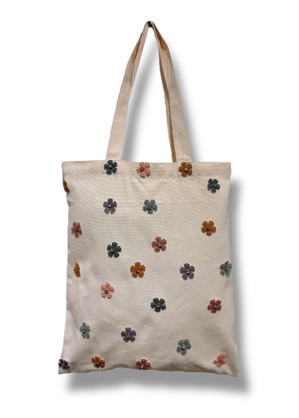 Flower Embellished Tote-Bag