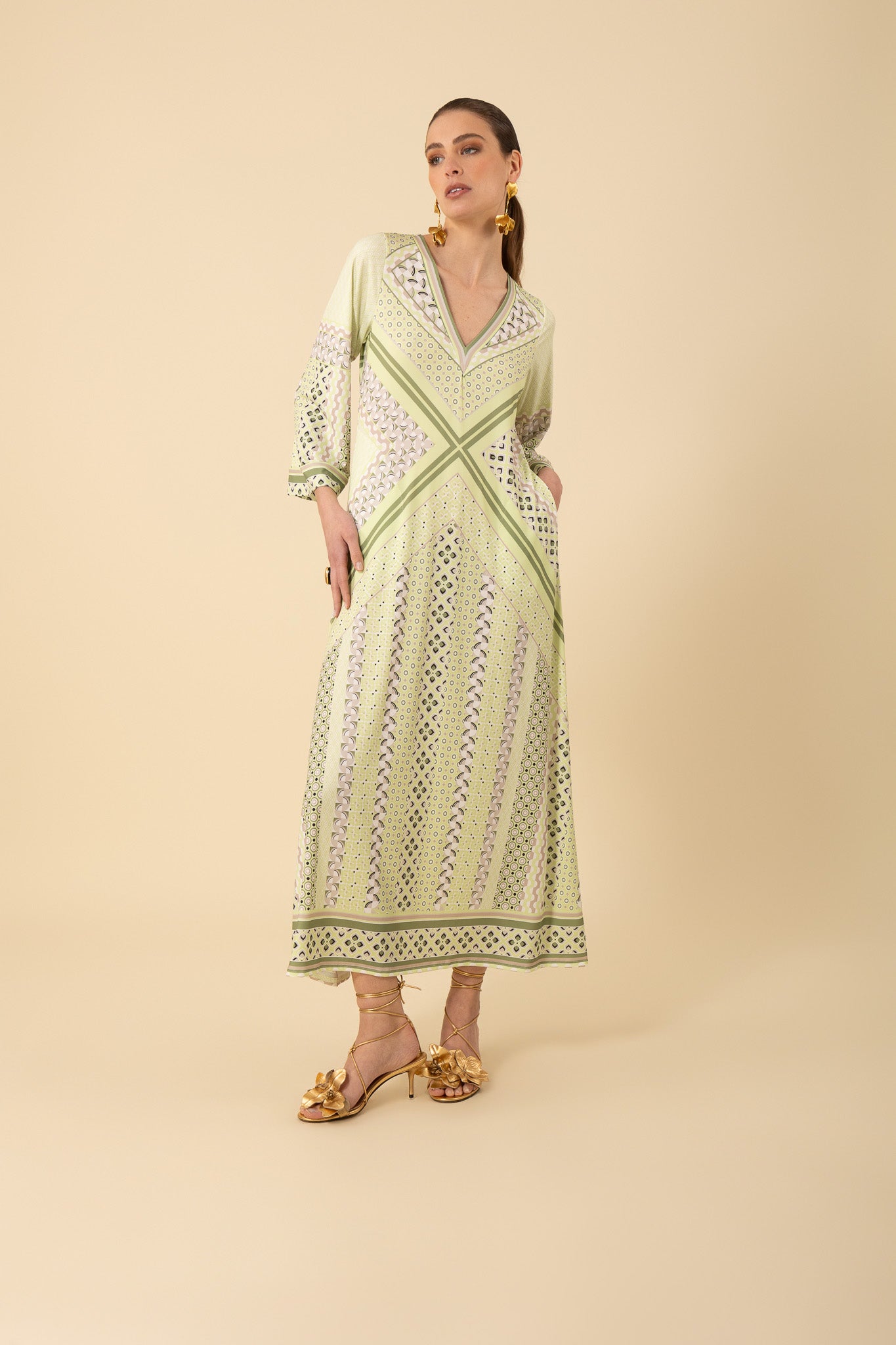 Hale Bob Henley Jersey Maxi Dress