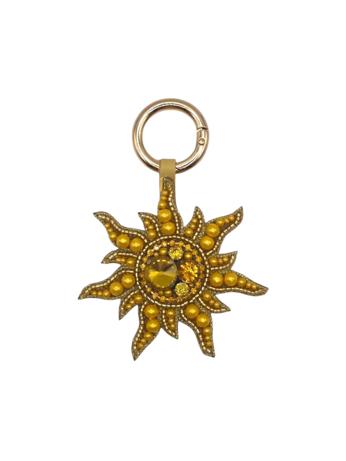 Golden Beaded Sun Keyring