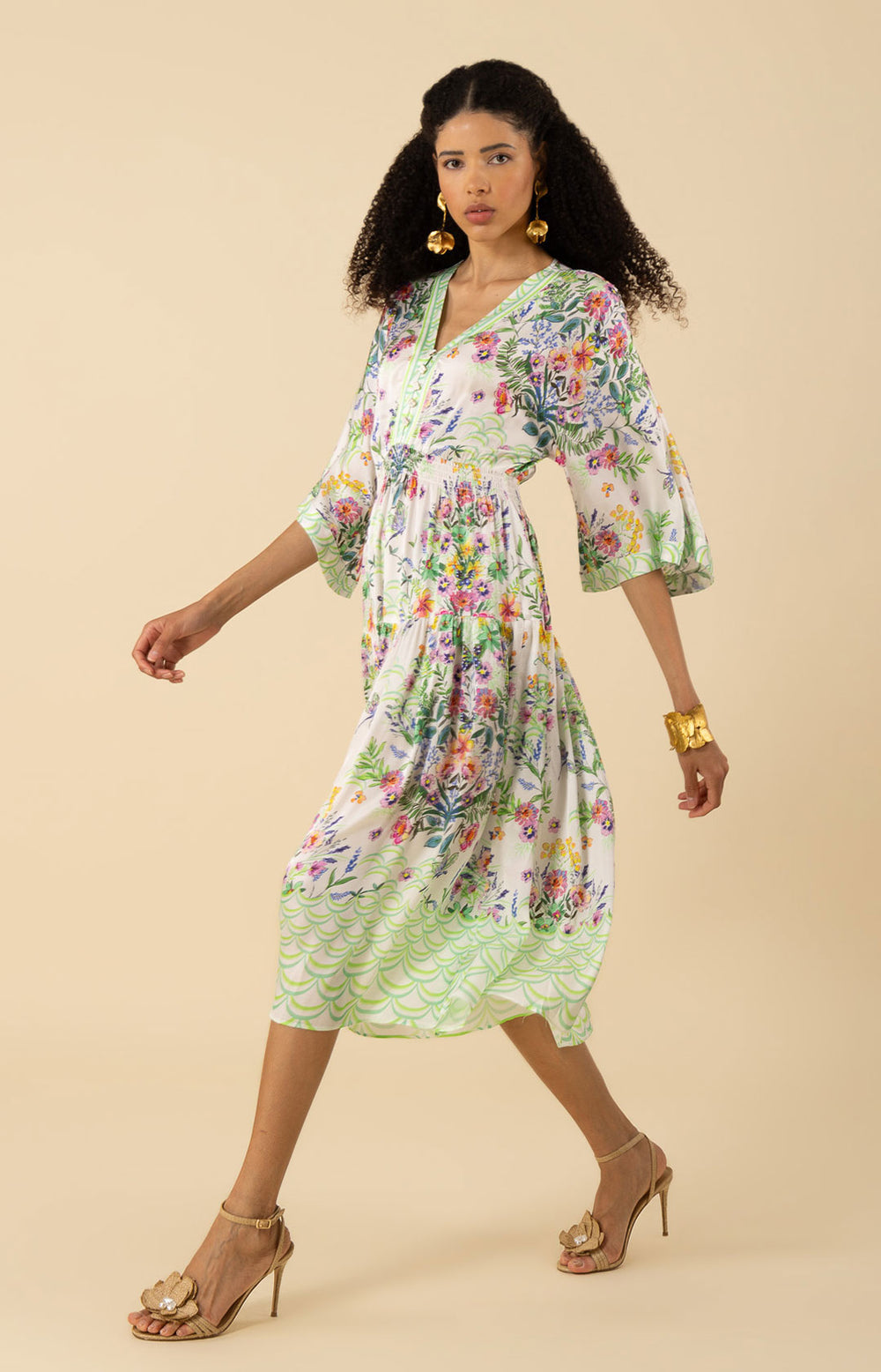 Hale Bob Zahra Kimono Midi Dress