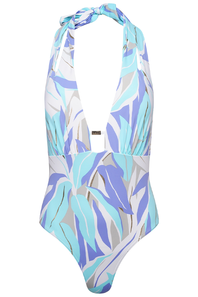 NAIA Beach Plunge Swimsuit Palm Springs Gold Foil Print