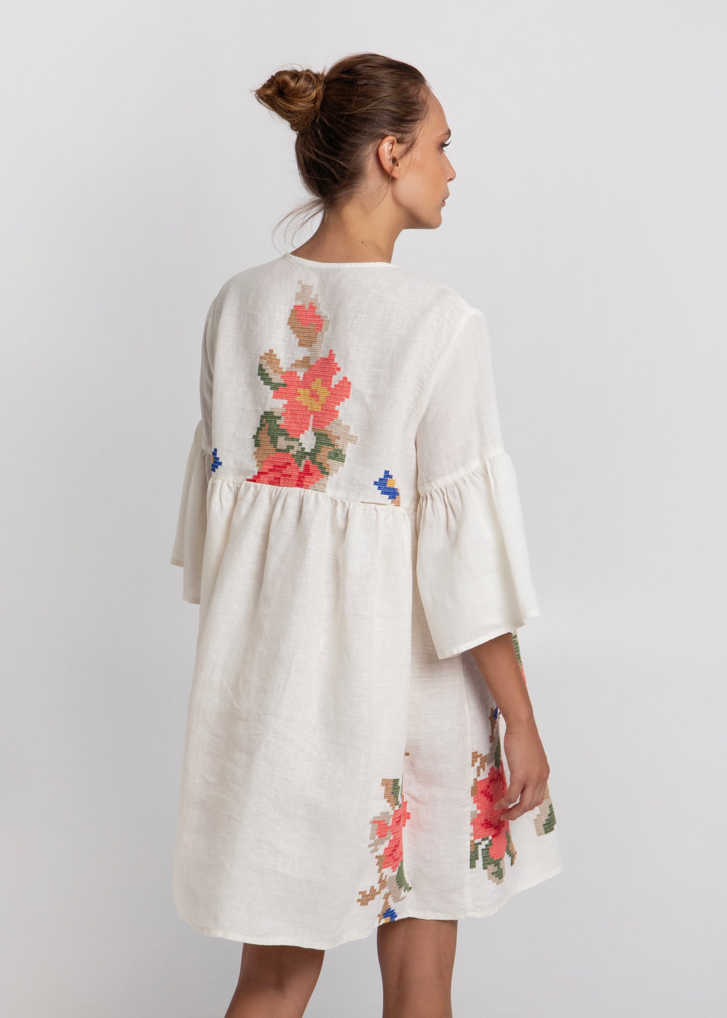 Greek Archaic Kori Rose Dress In White