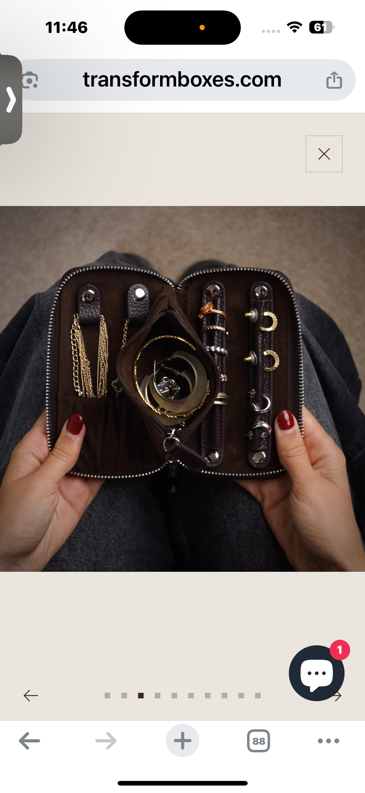 Leather Jewellery Case In Dark Brown