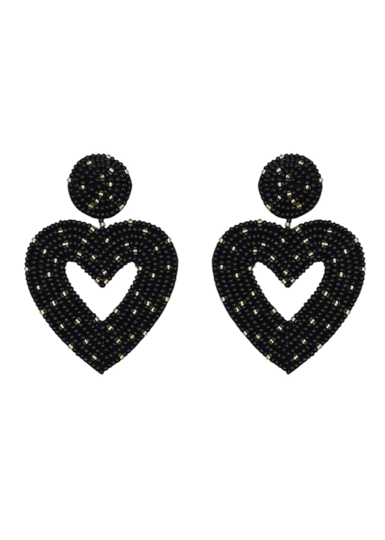 Beaded Heart Earrings