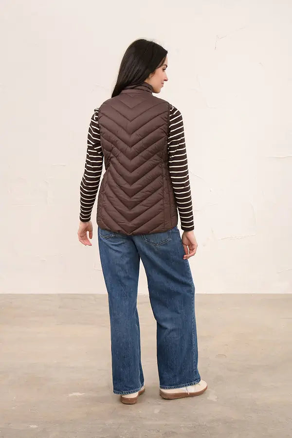 Lighthouse Laurel Padded Gilet In Cocoa