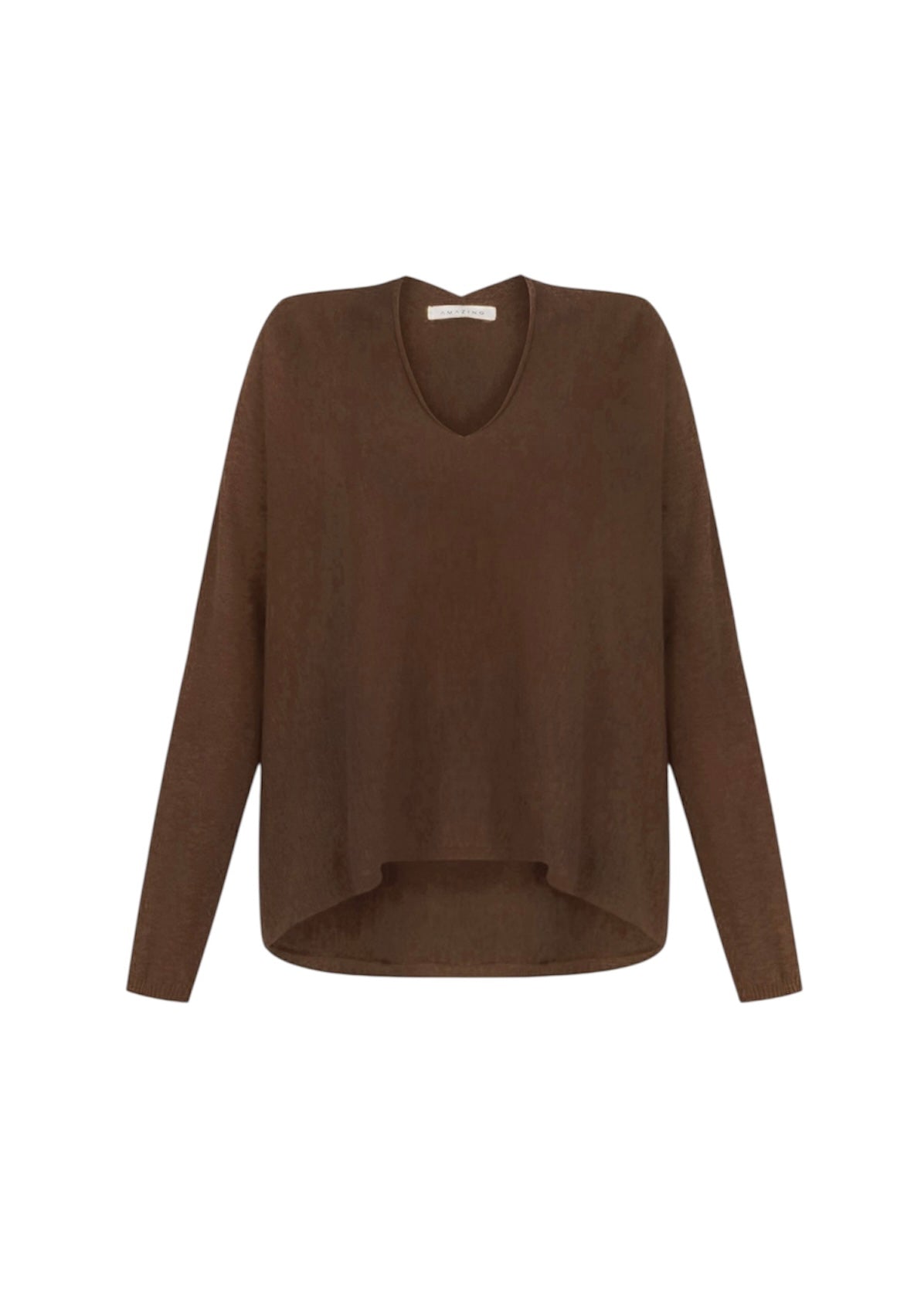 Mika Boxy Fine Knit Jumper In Espresso