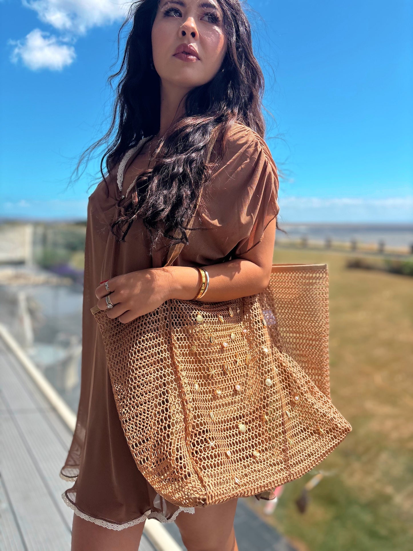 Sea Shell Net Beach Bag