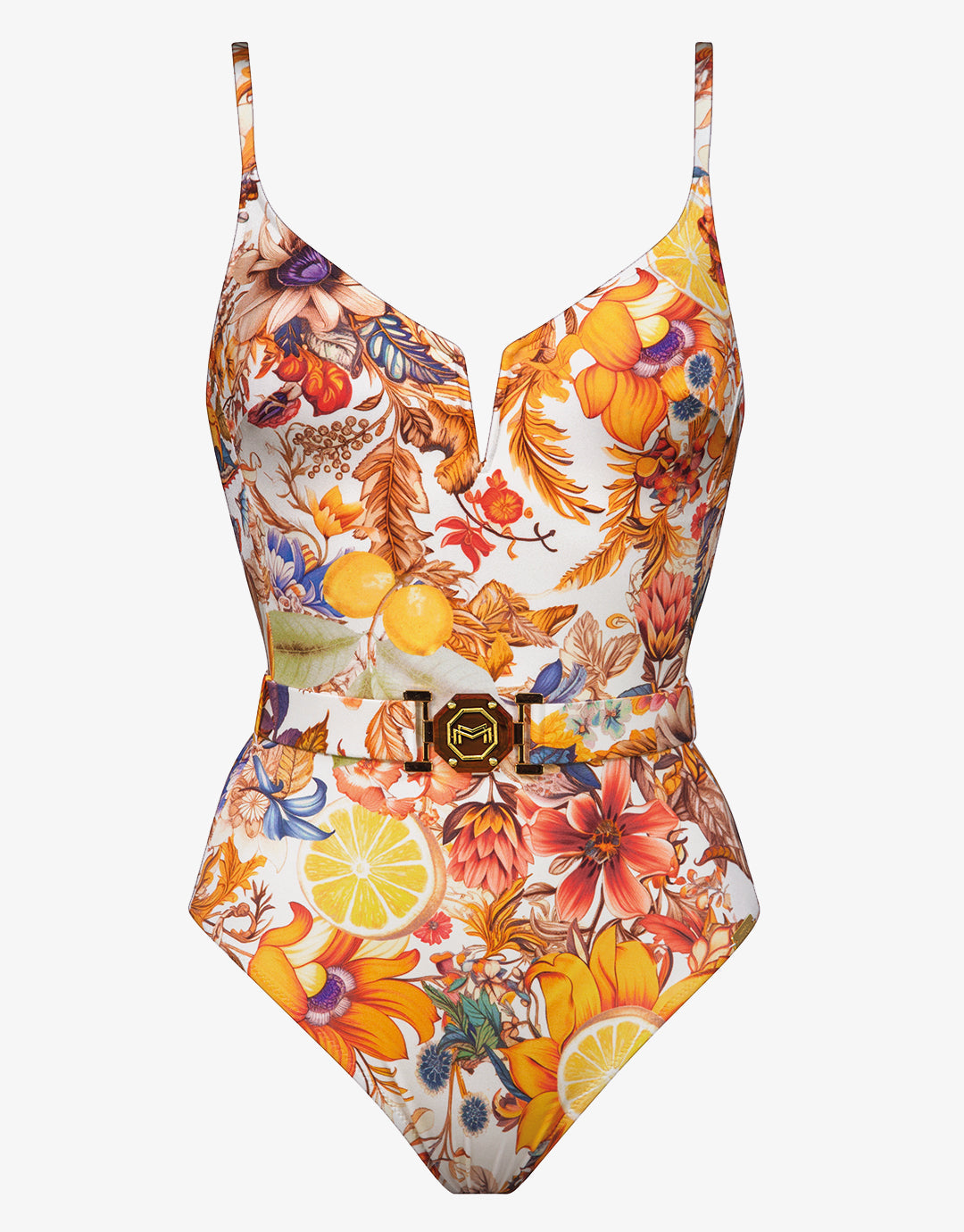 Maryan Mehlhorn Exuberance Belted Swimsuit - Solar