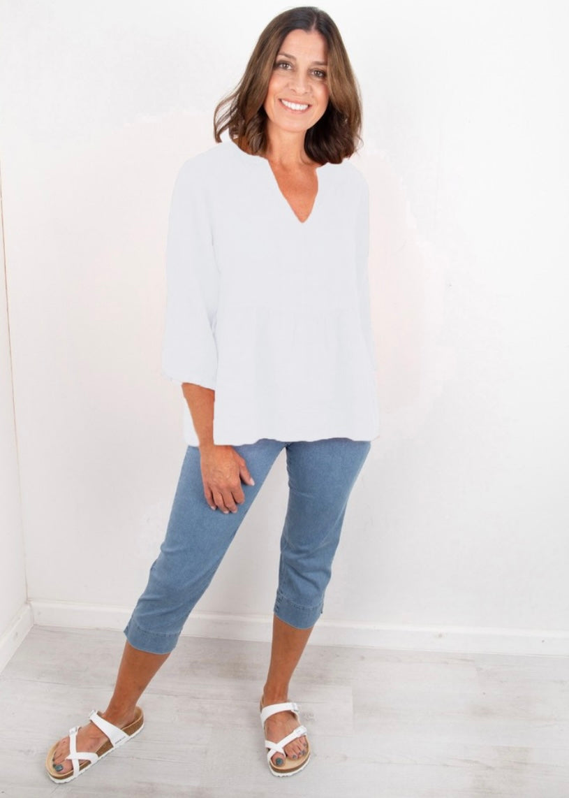 Amazing Woman Linen Peplum Top