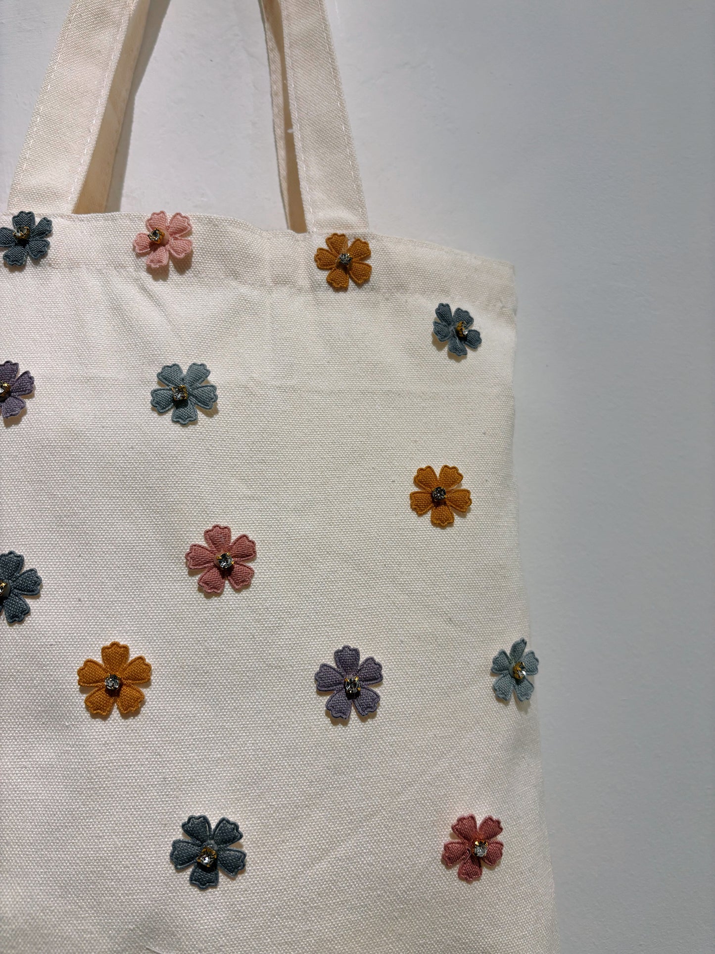 Flower Embellished Tote-Bag