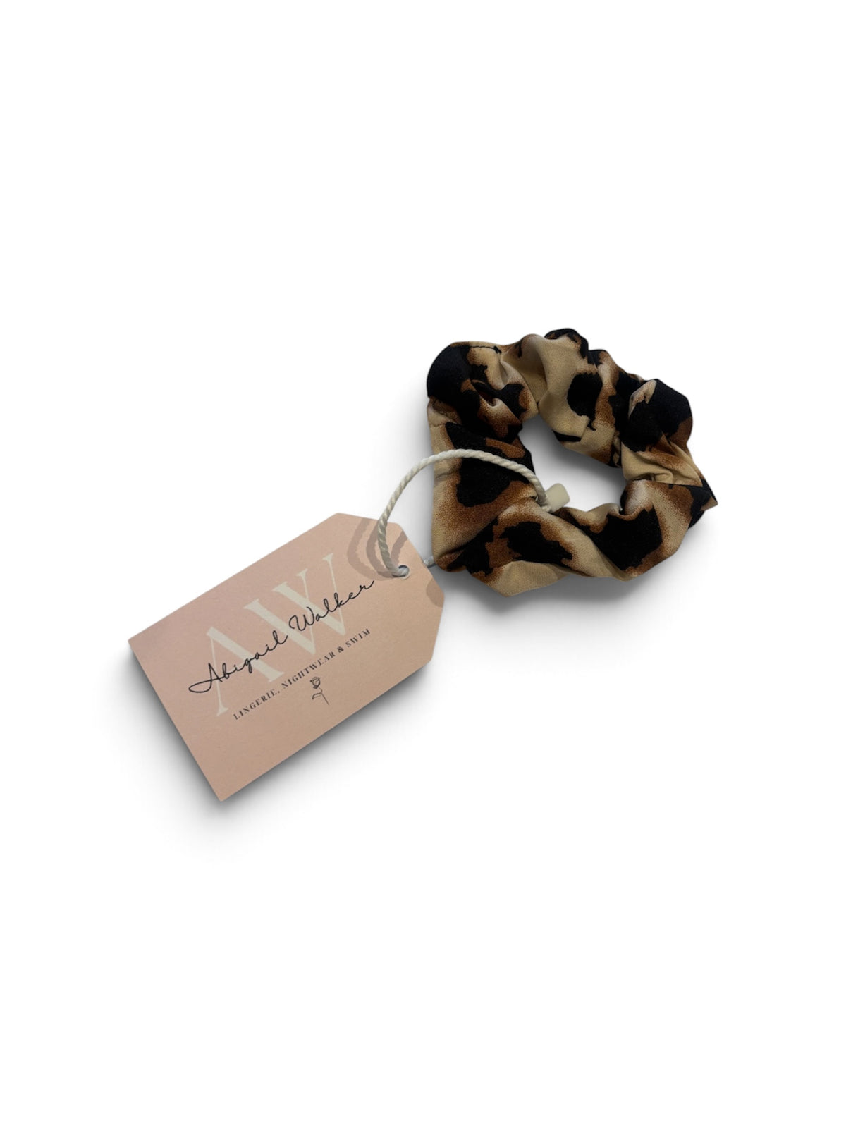 Camel Leopard Print Hair Scrunchy