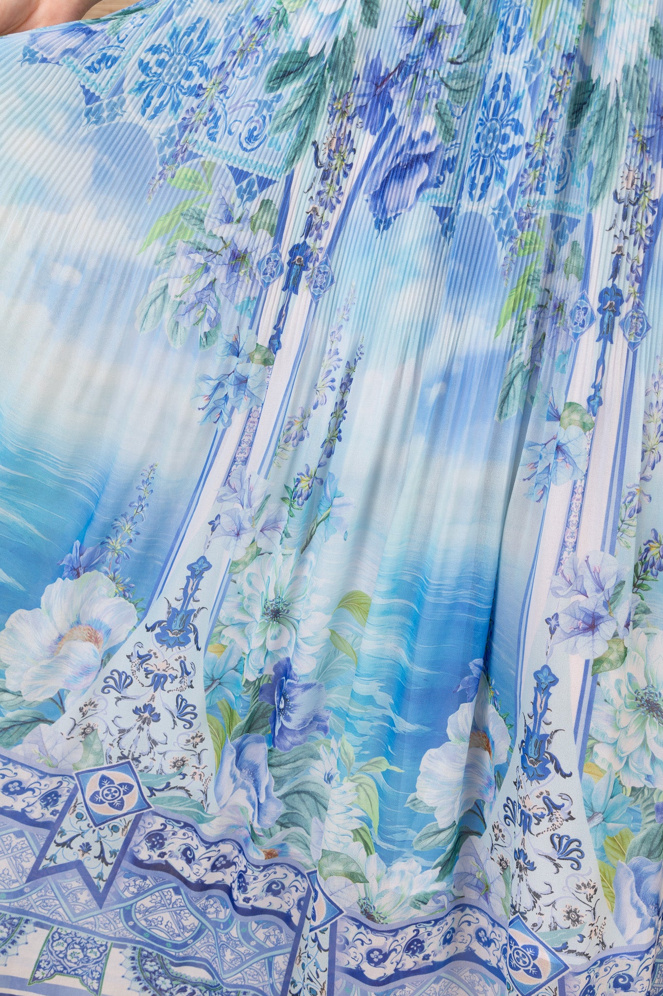 Hale Bob Long Pleated Dress