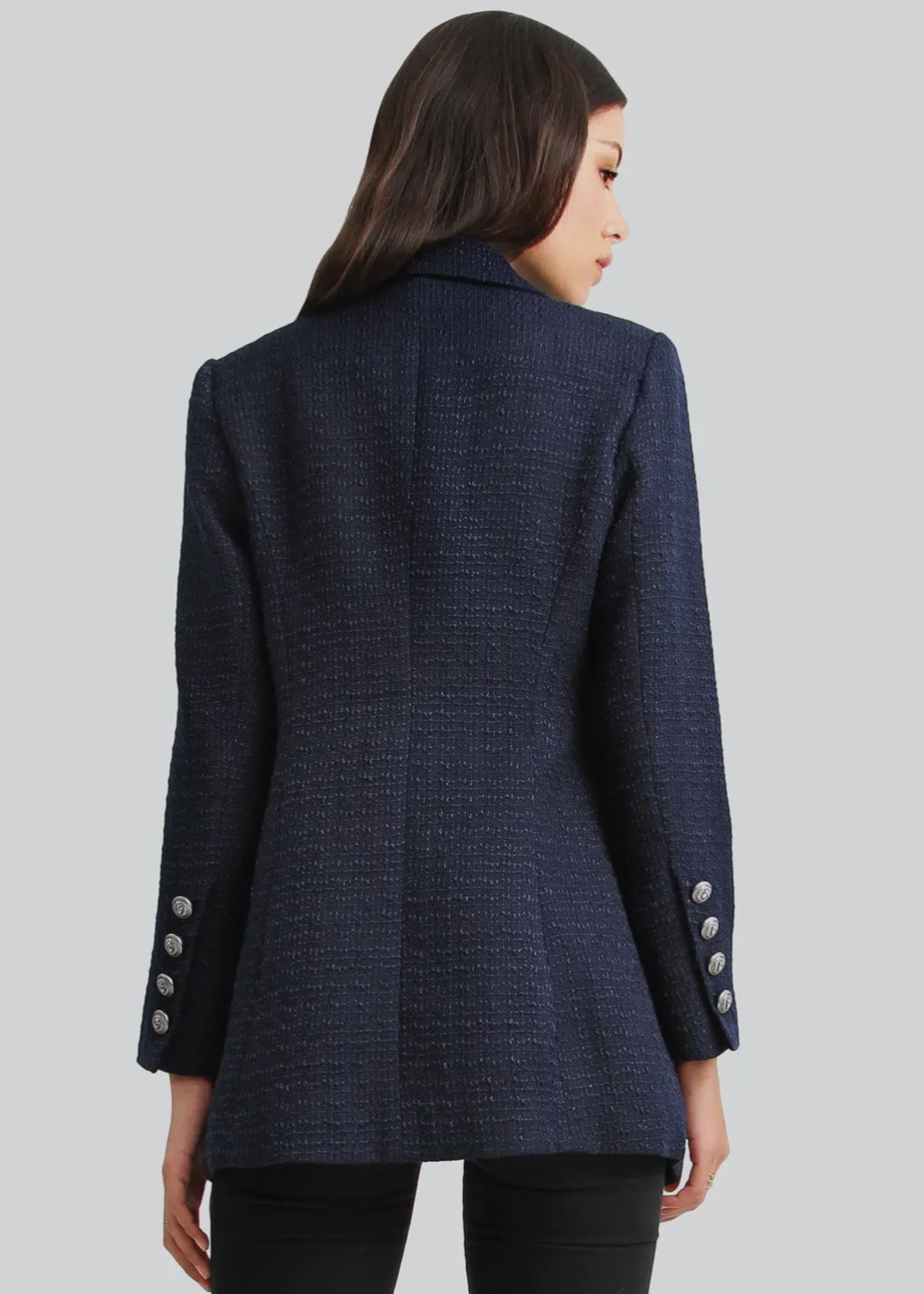 Belle & Bloom Textured Weave Blazer In Navy