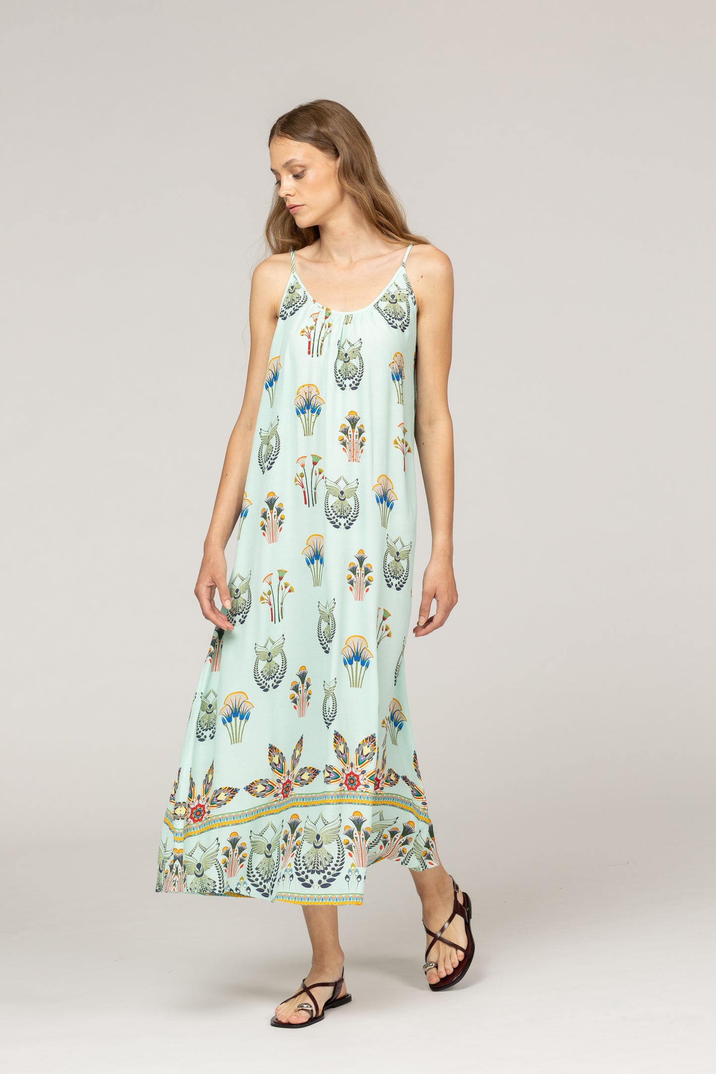 Inoa Embellished Petunia Dress In Pistacia- Silk Mix