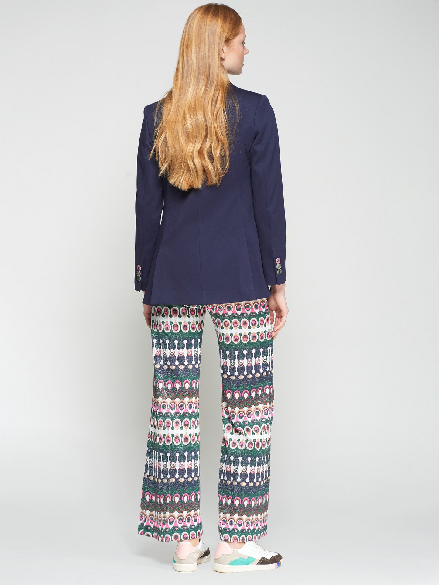 Vilagallo Lurex Geometric Trousers