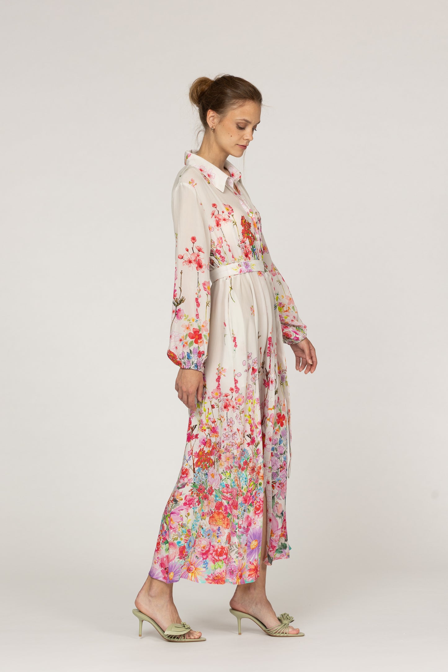 Inoa Jardin Magnifique Dress In Pink - 100% Premium Silk