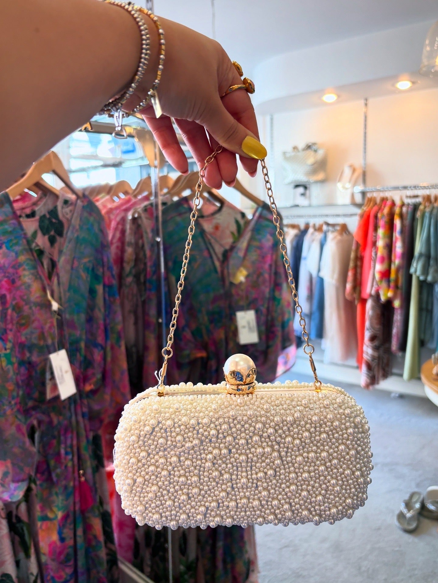 Pearl Bag With Detachable Strap