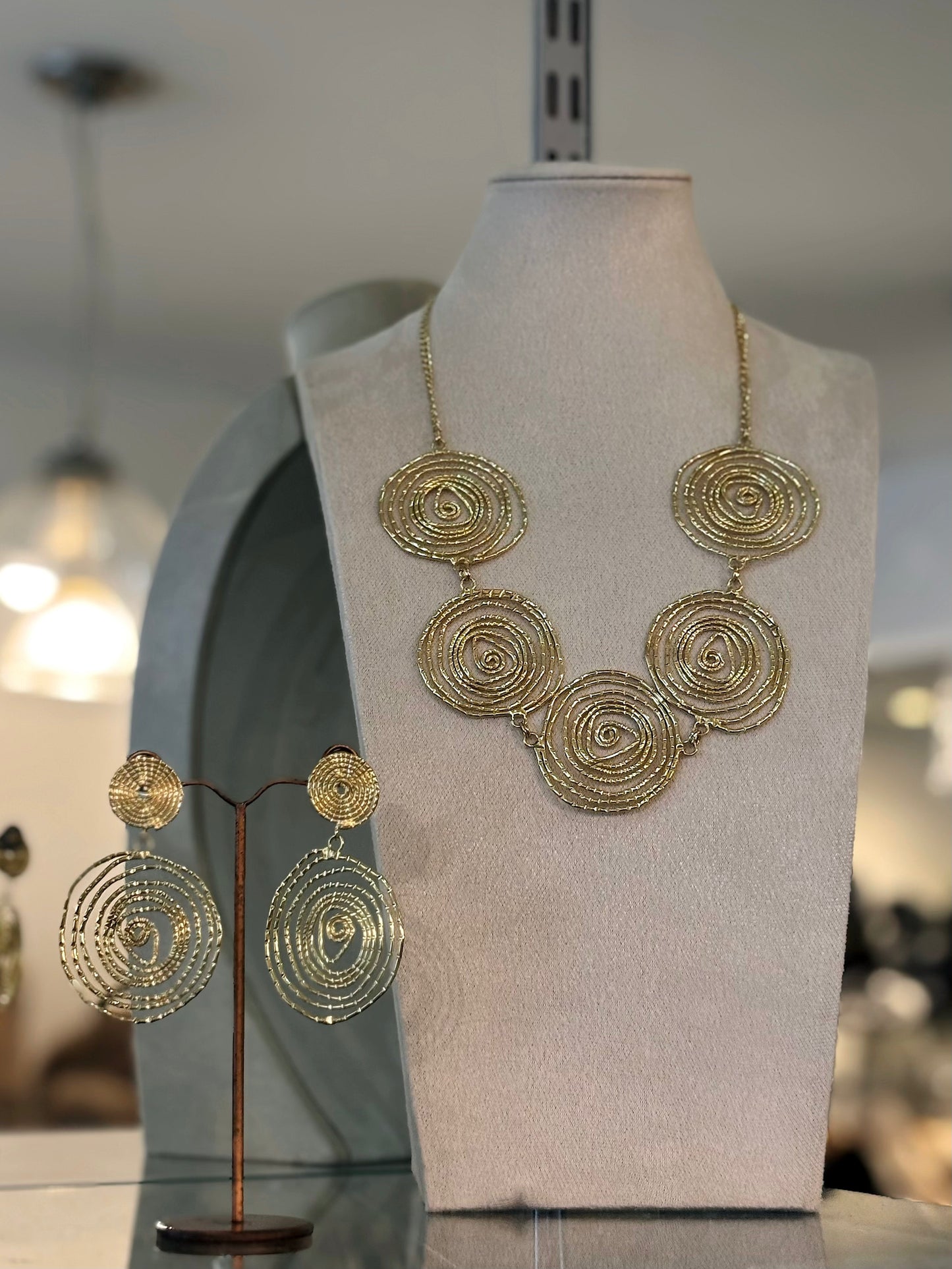 Spiral Necklace & Earrings Set