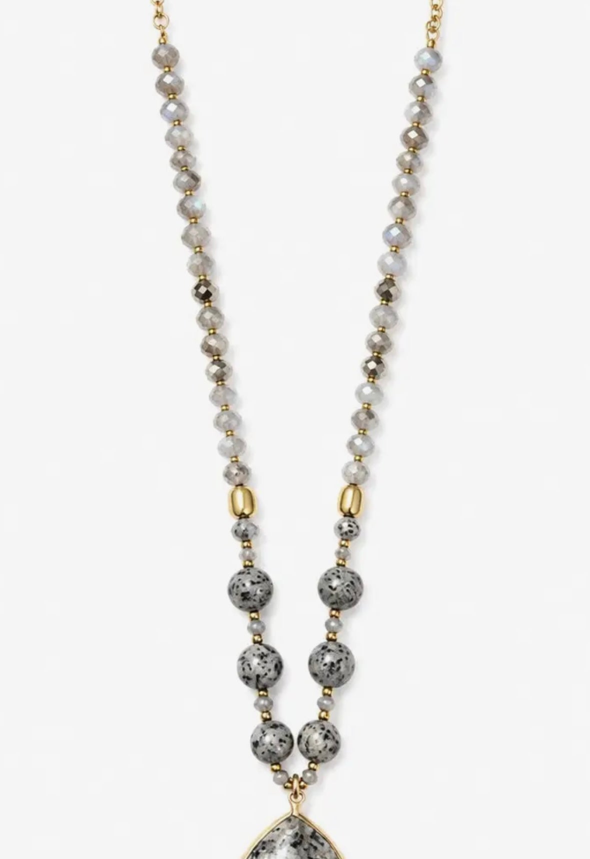 Wild Spirit Grey Beaded Long necklace
