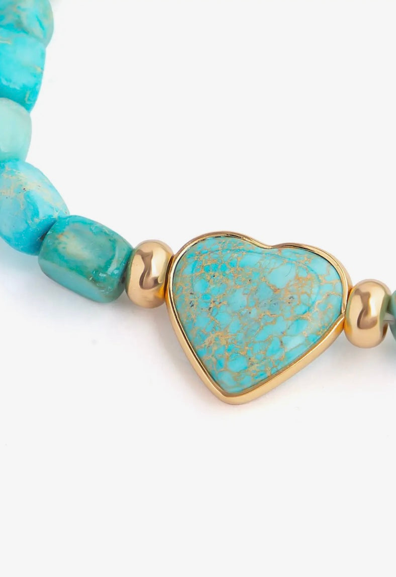 Wild Spirit Blue Jasper Heart Bracelet