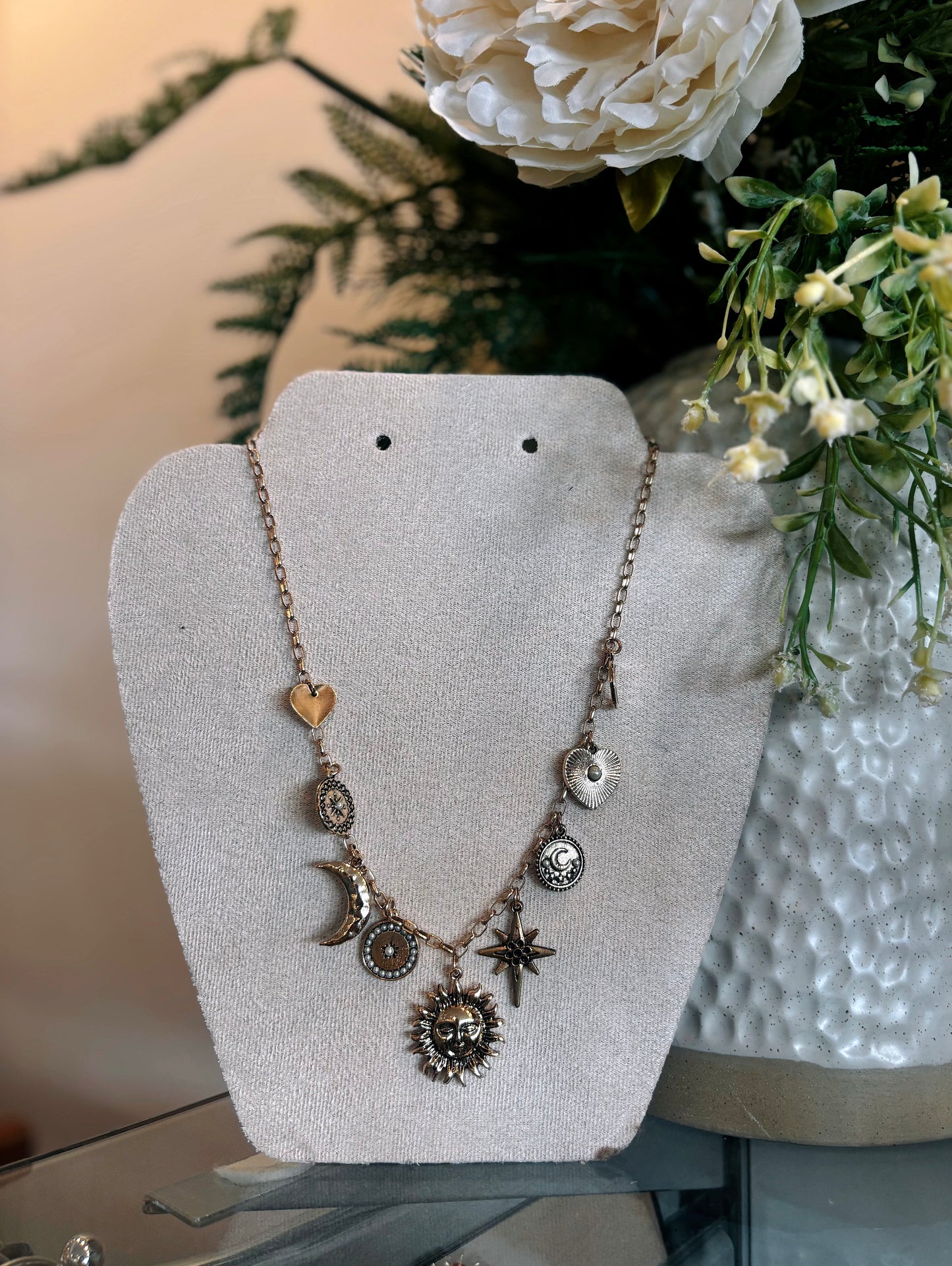 Moon & Sun Charm Necklace