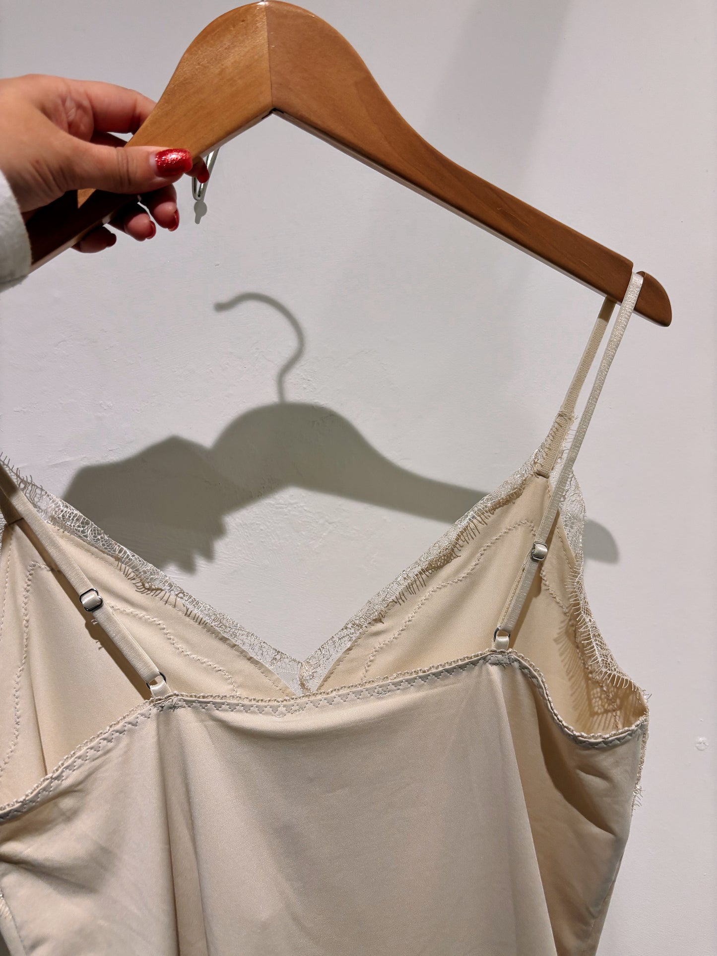 Rosemunde Strap Top With Lace In Moonstone