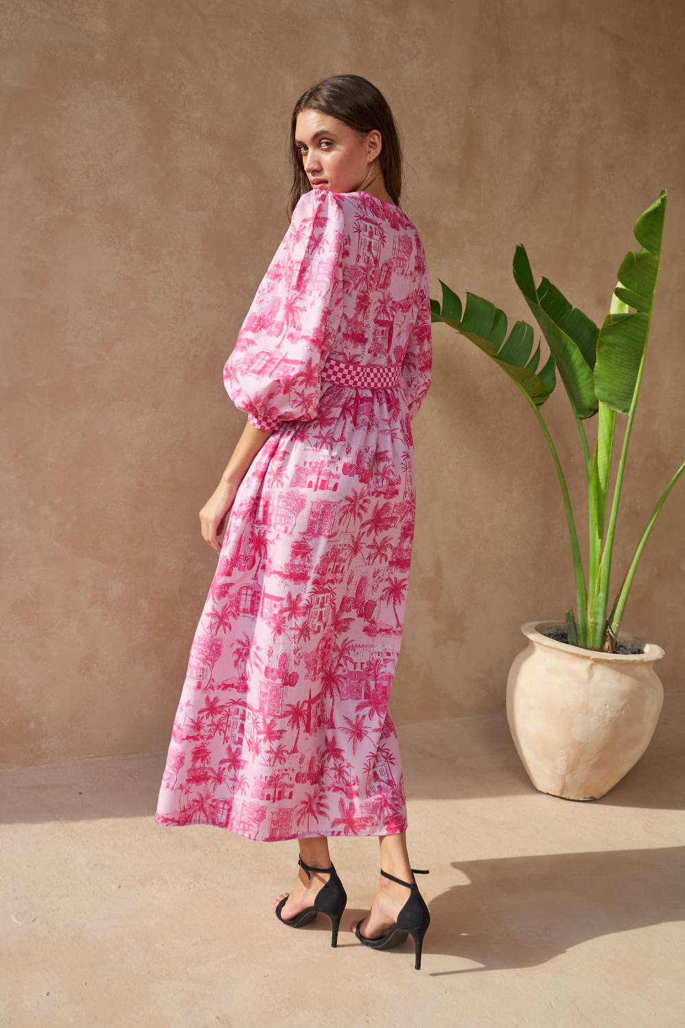 Inoa Fucsia Saigon Dress With Crystals