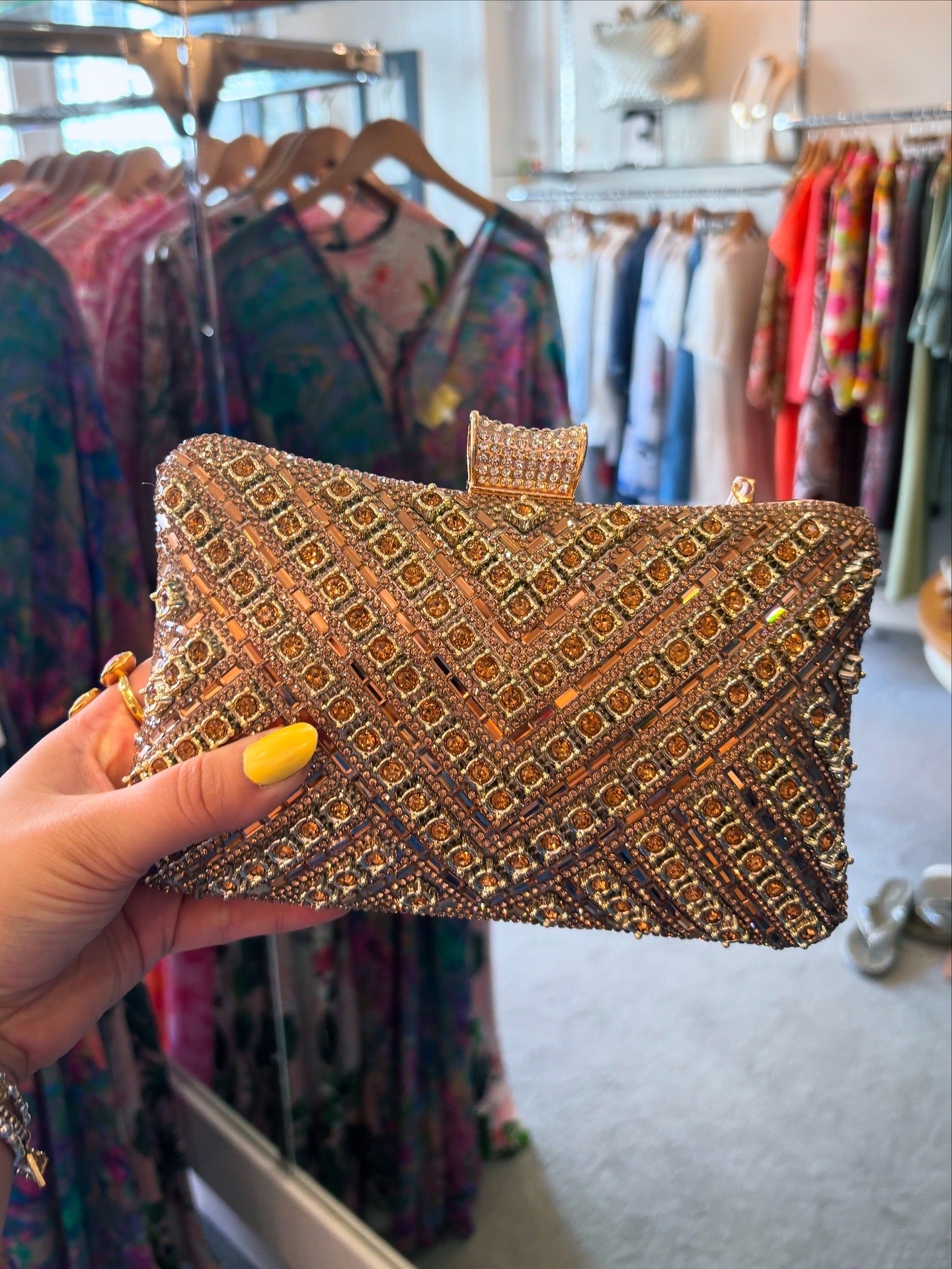 Gold Sparke Embellished Evening Bag