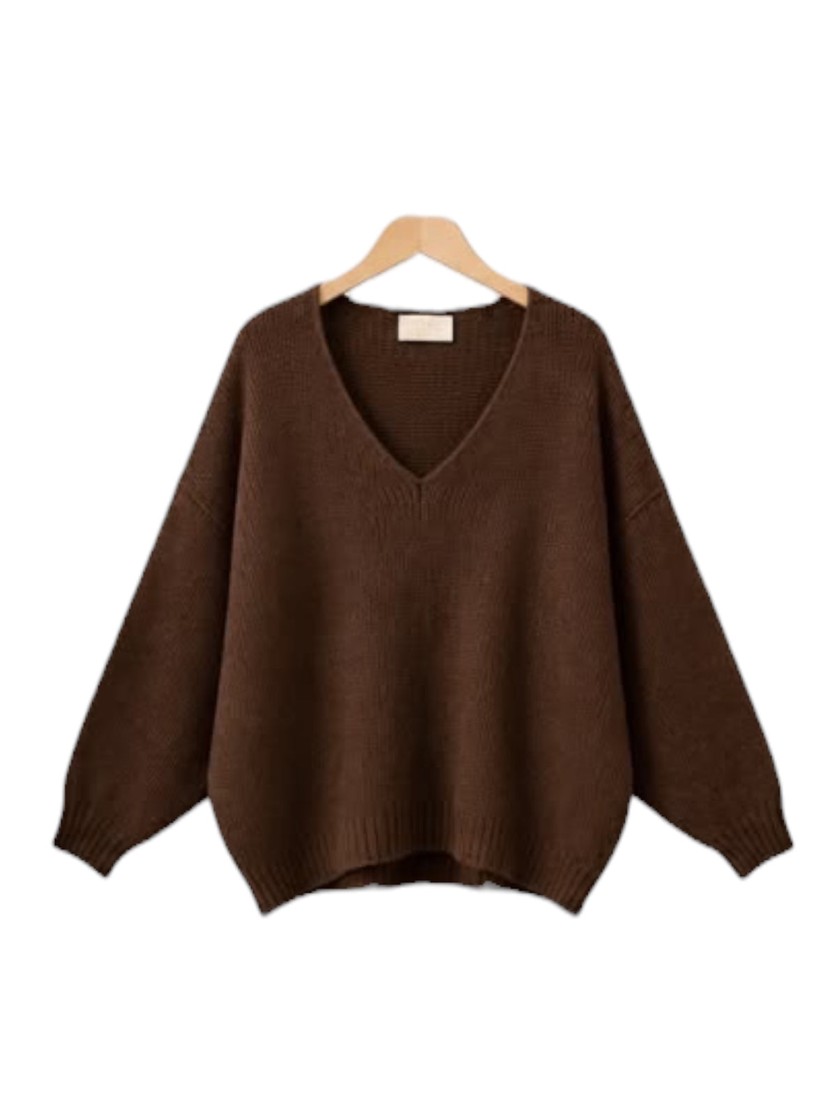 Malissa J V Neck Jumper In Chocolate Brown