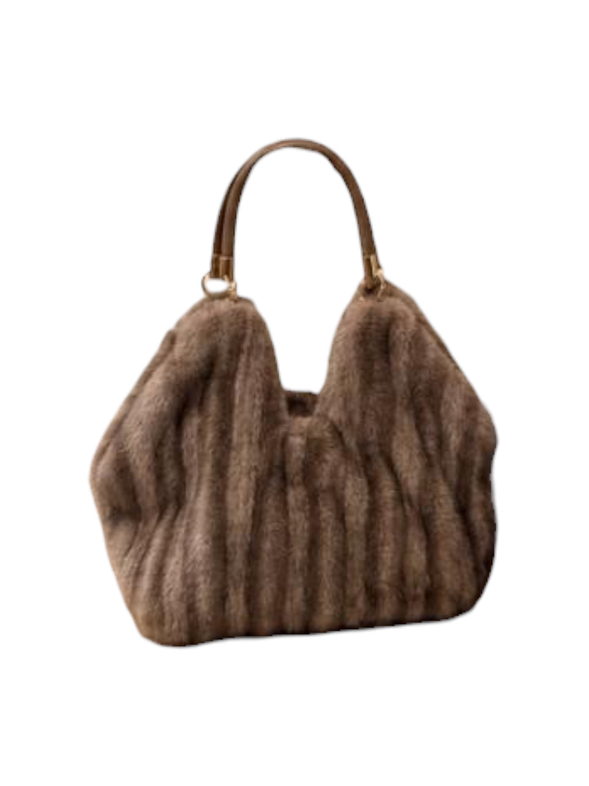 Malissa J Faux Fur Bucket Bag In Brown