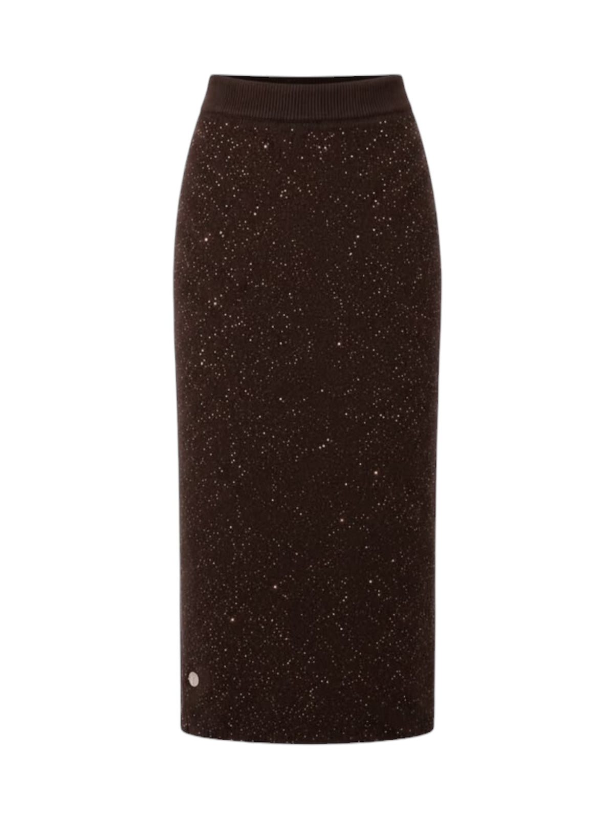 Malissa J Sparkly Knitted Skirt In Brown