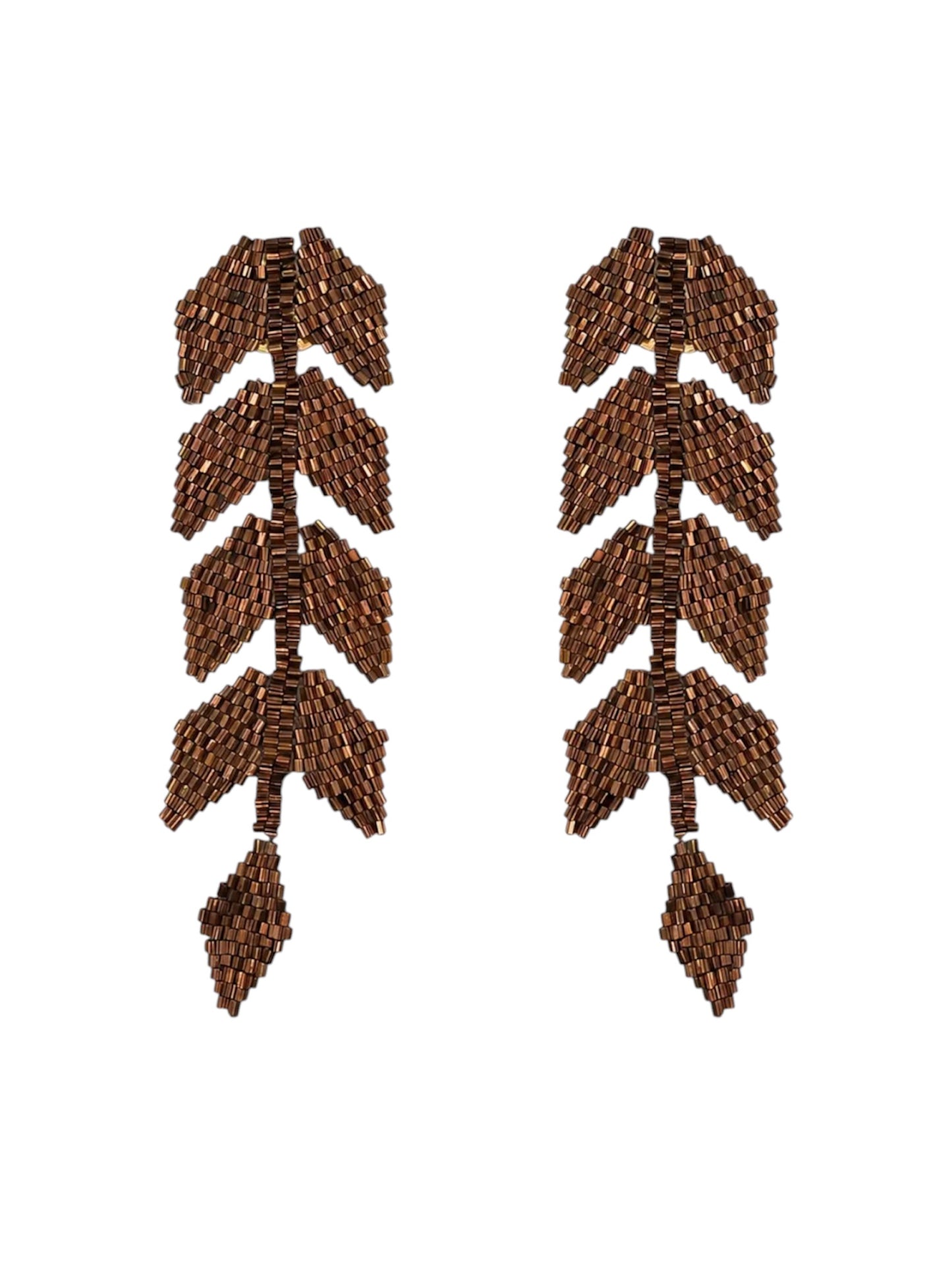 Bronze Shimmer Leaf Earrings