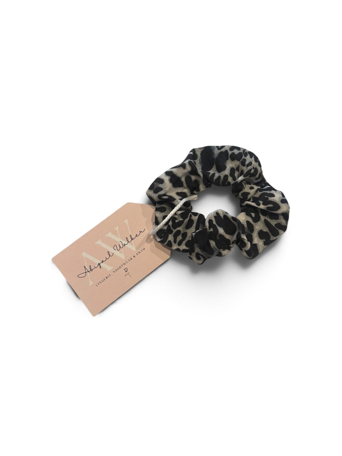 Stone Leopard Print Hair Scrunchy