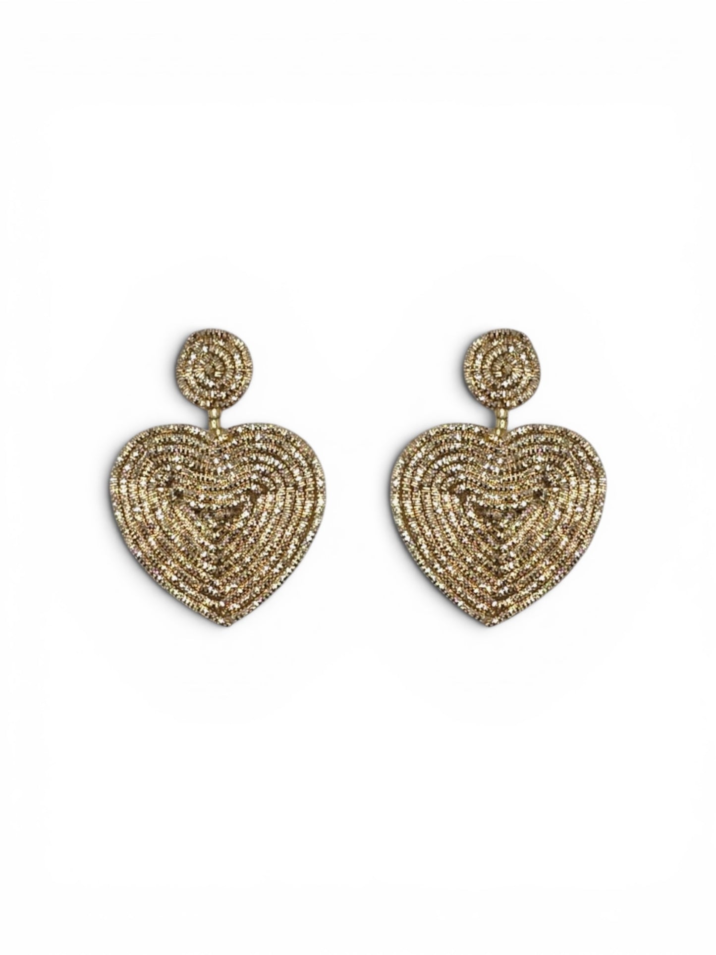 Gold Shimmer Heart Earrings