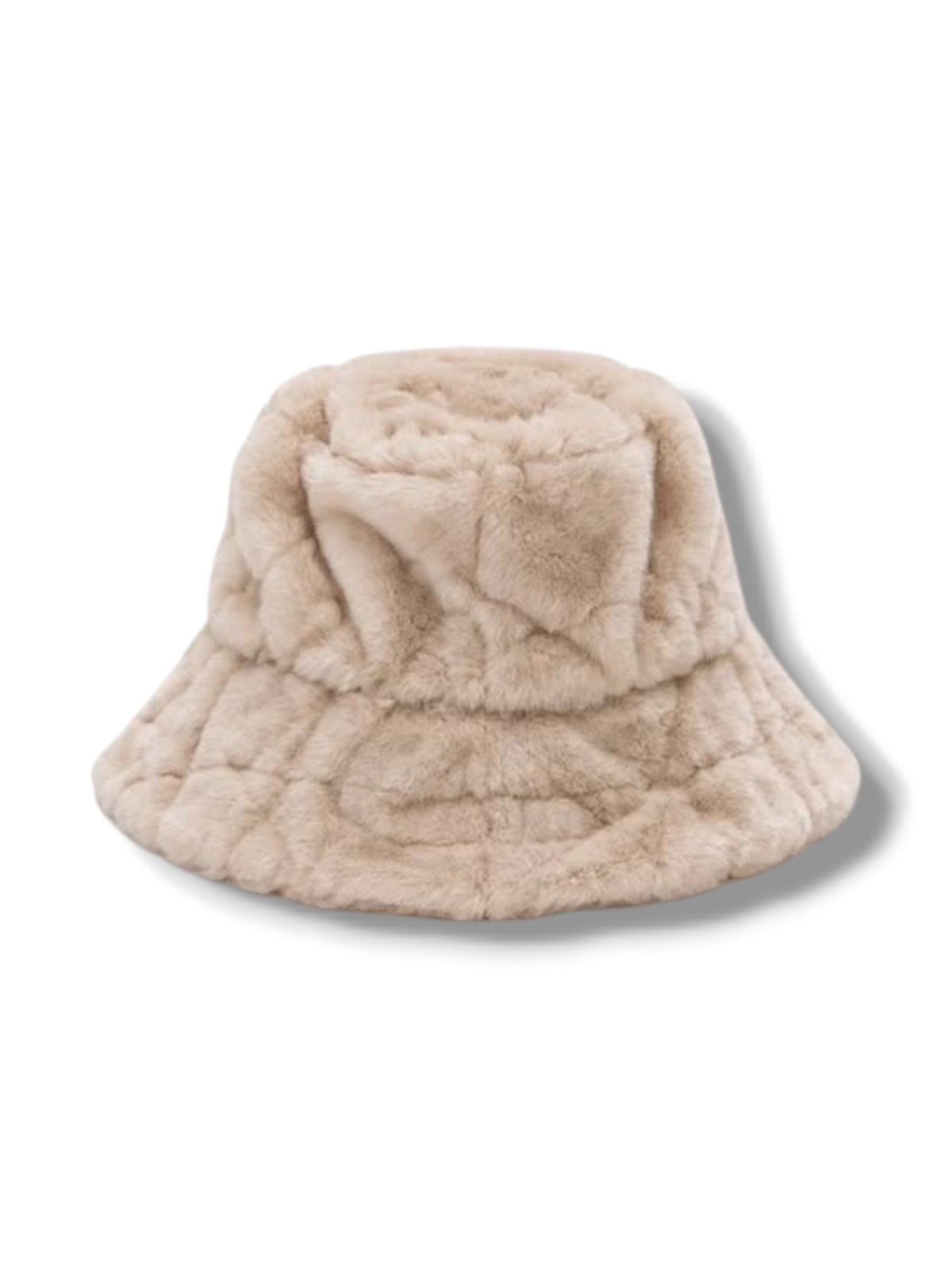 Faux Fur Bucket Hat In Stone