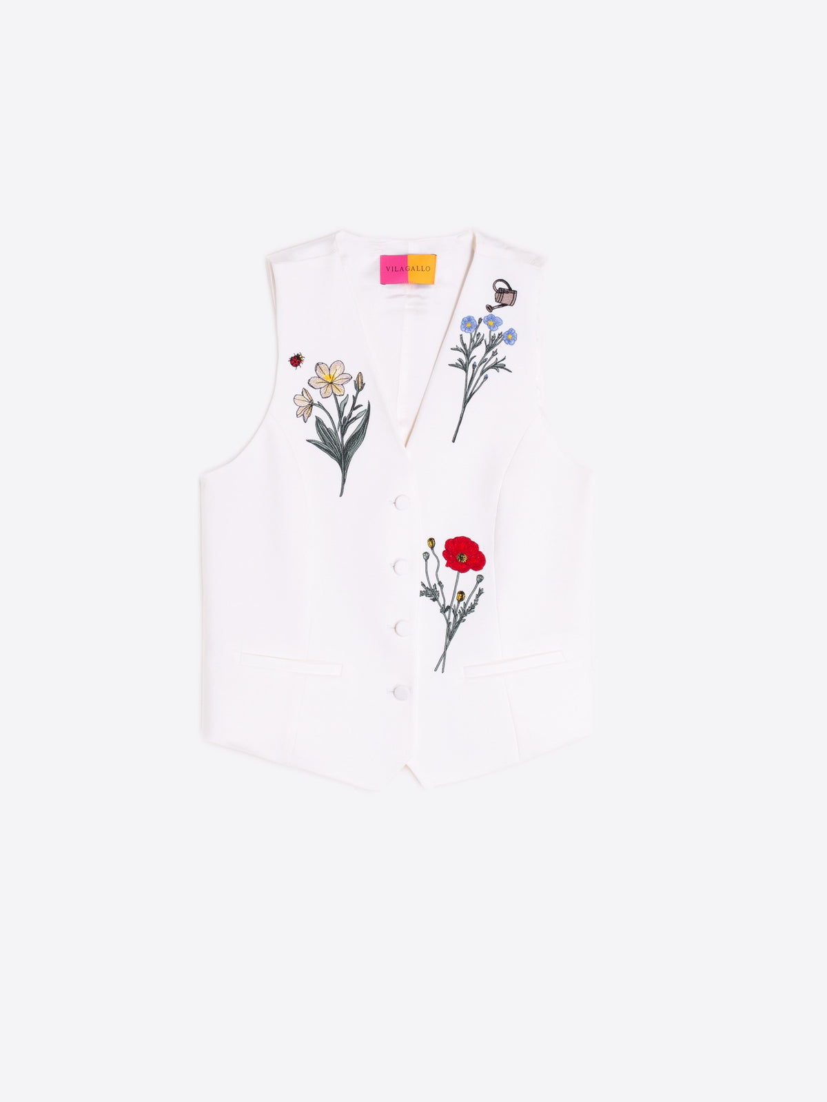 Vilagallo Flower Embroidered Waistcoat