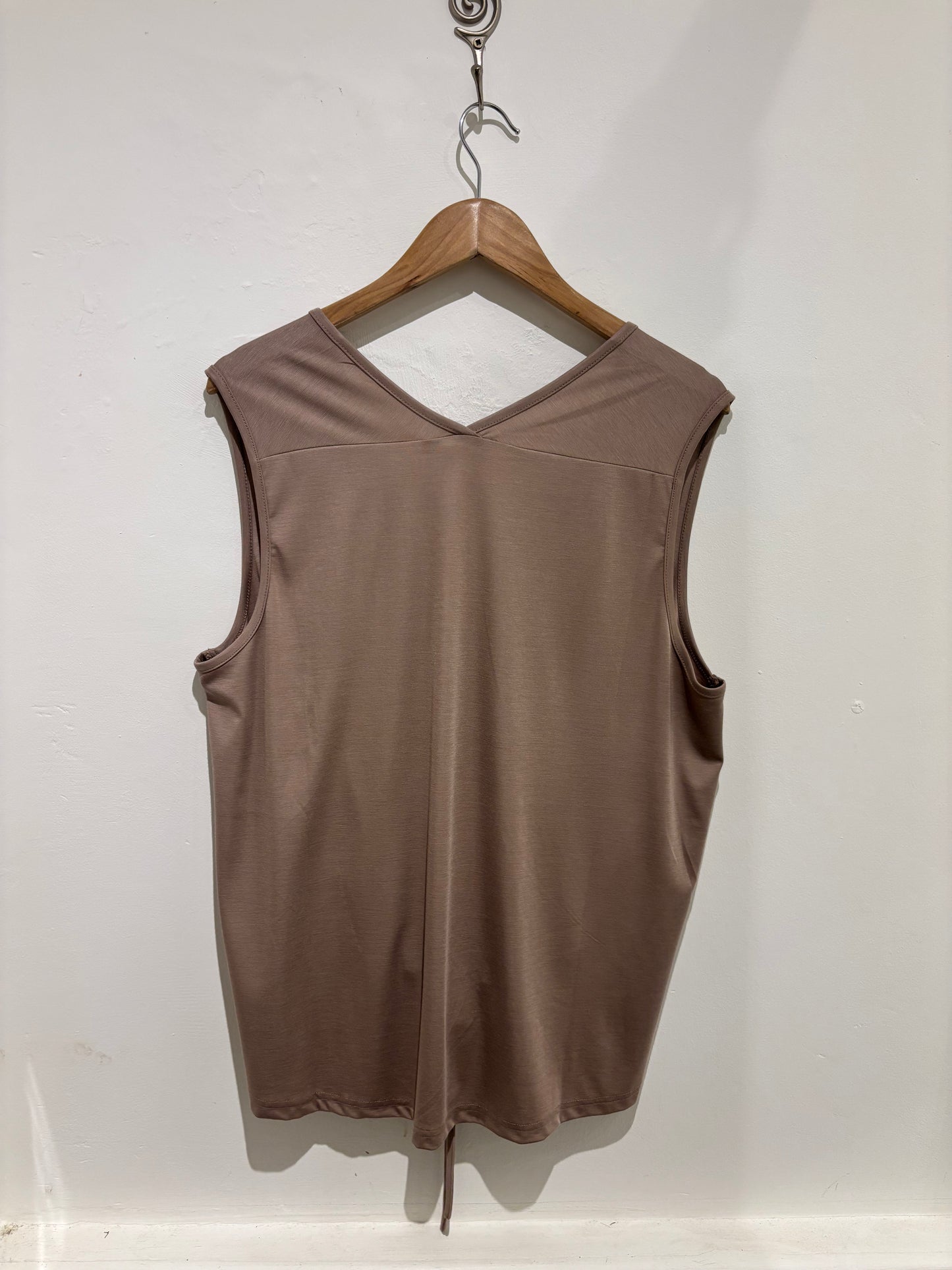 Malissa J Taupe Satin Front Vest Top