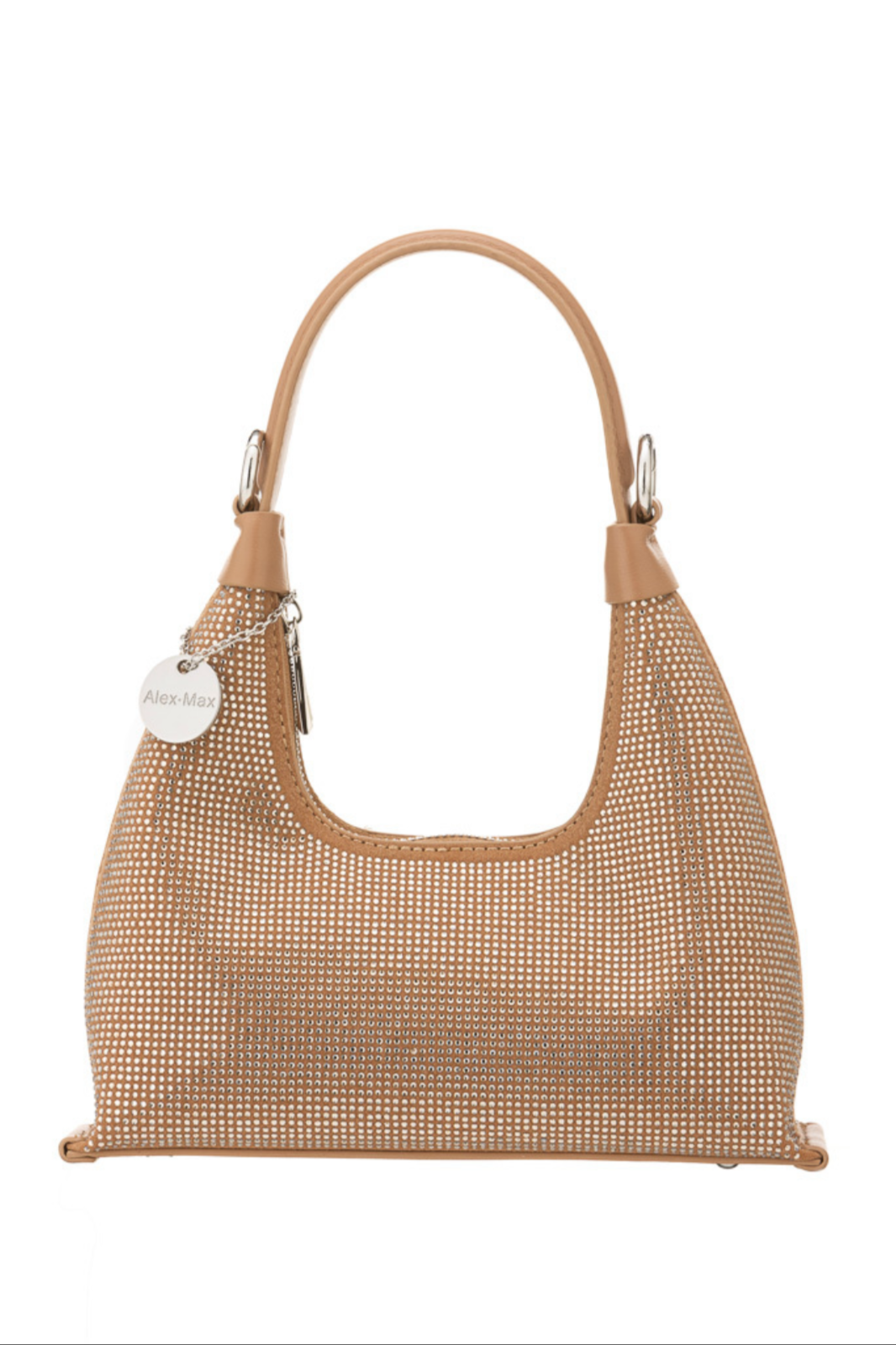 Alex Max Sparkle Grab Bag With Chain In Taupe