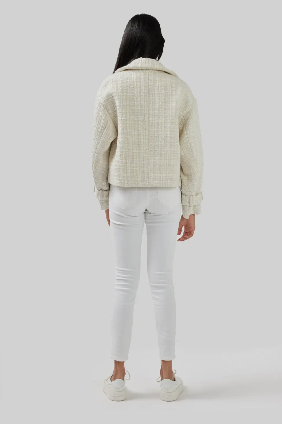 Belle & Bloom Tweed Jacket In Cream
