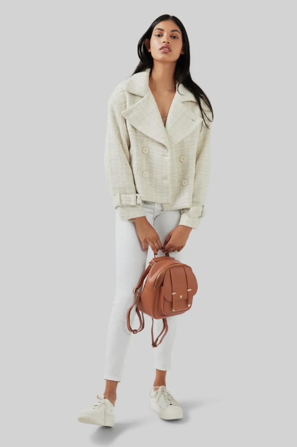 Belle & Bloom Tweed Jacket In Cream
