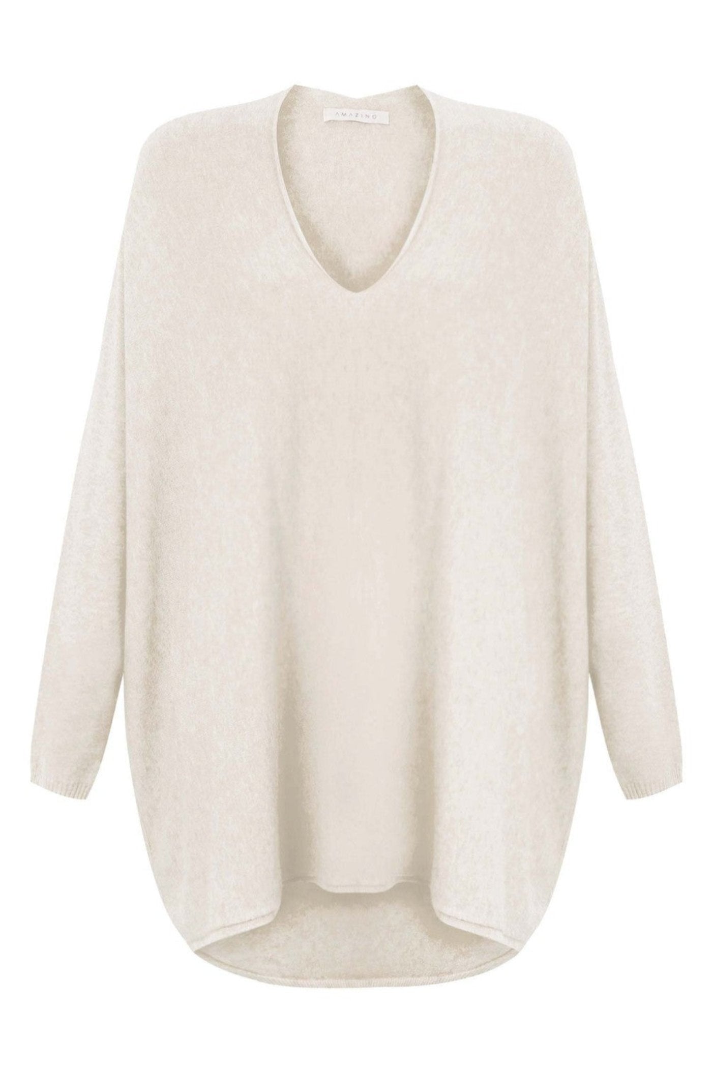 Amazing Woman Mika X Fine Knit Oversized Jumper In Cream
