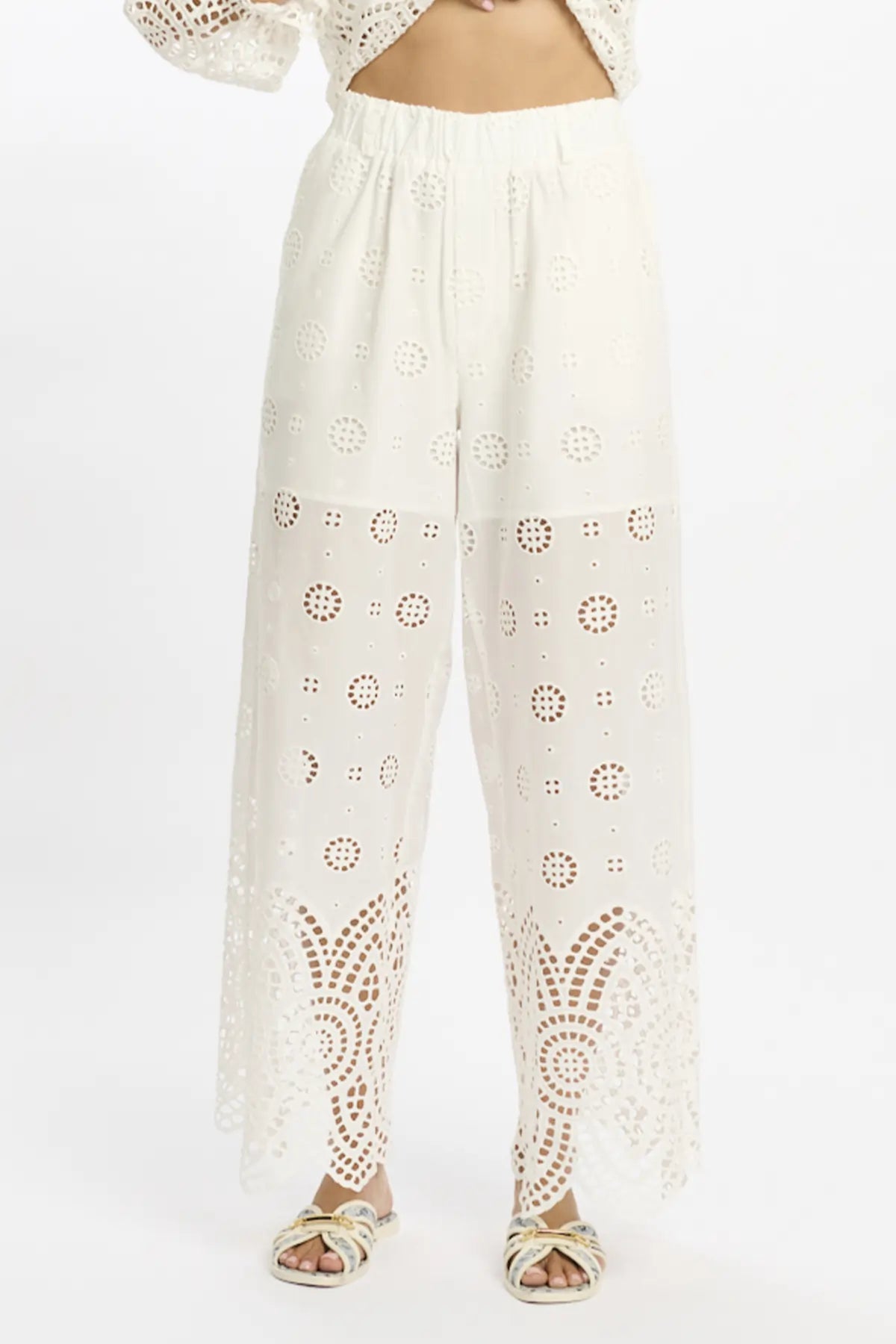 Miss June Rina Trousers In White