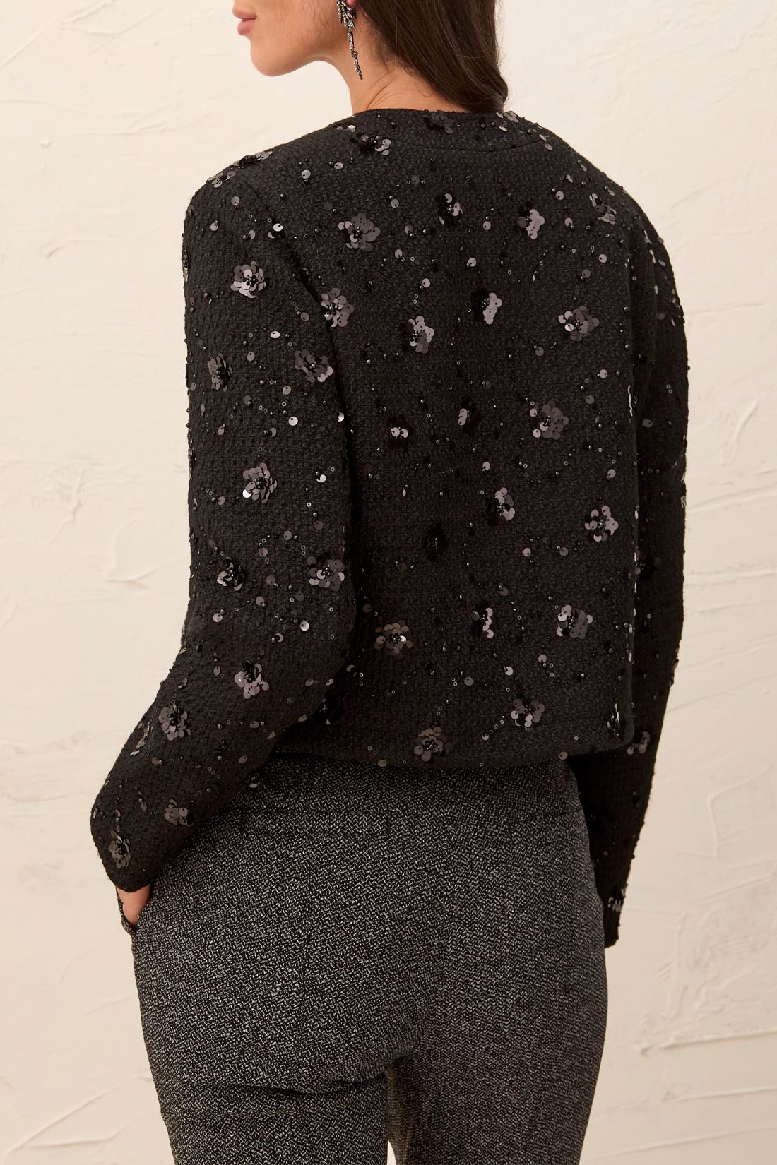 TRIBAL Embellished bolero Jacket In Black