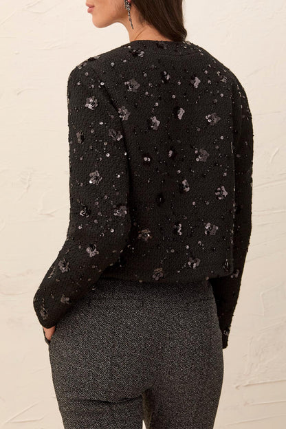 TRIBAL Embellished bolero Jacket In Black
