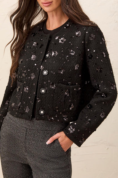 TRIBAL Embellished bolero Jacket In Black