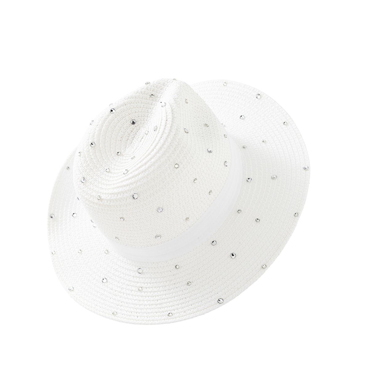 Rhinestone Sunhat In White